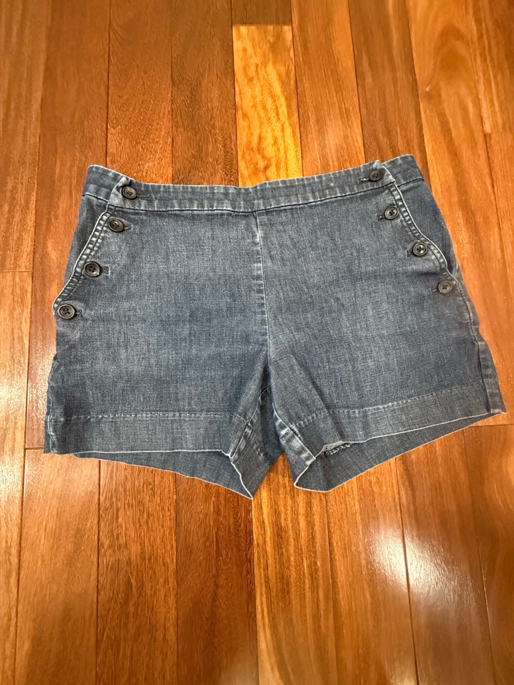 Banana Republic Dark Blue Denim Button-Side Shorts